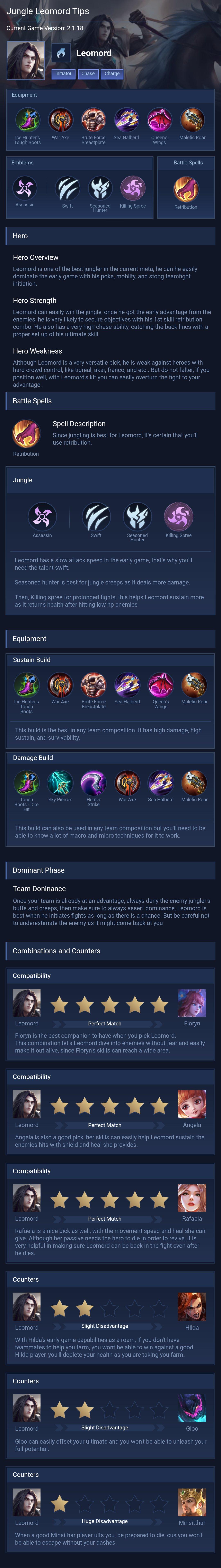 Jungle Leomord Tips