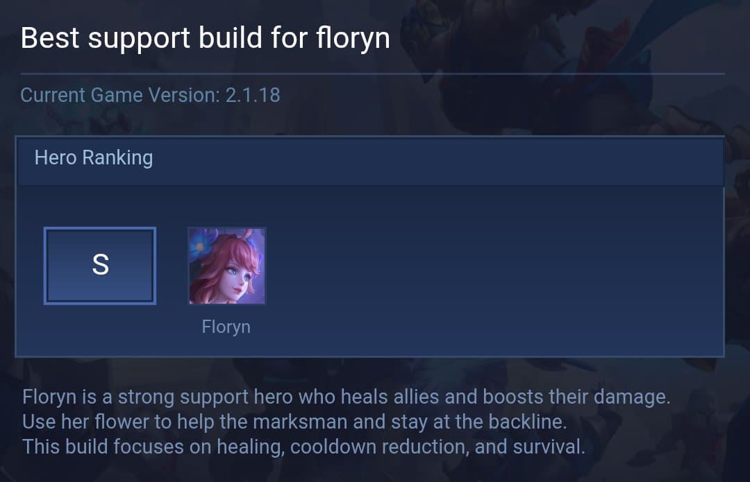 Best support build for floryn