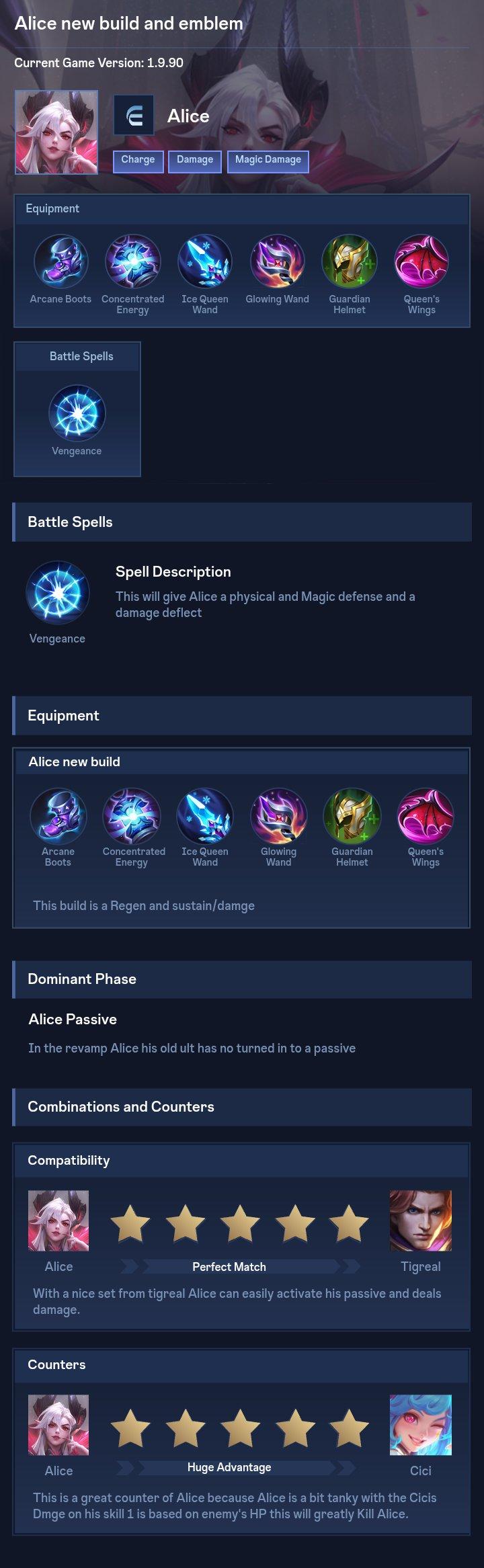 Alice new build and emblem