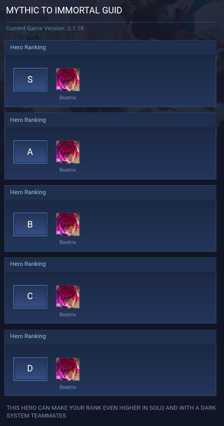 MYTHIC TO IMMORTAL GUID