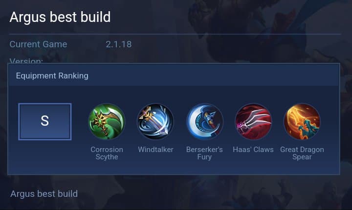 Argus best build
