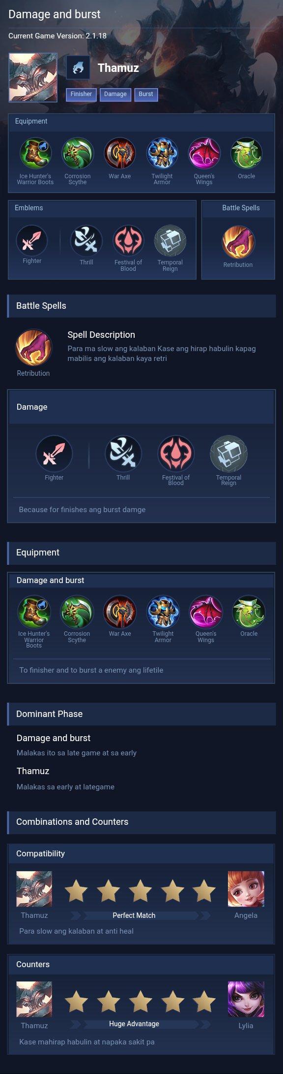 Damage and burst