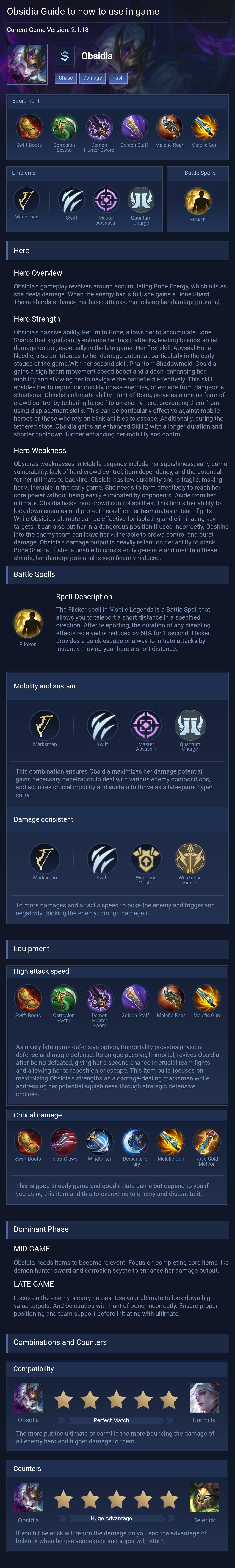 Obsidia Guide to how to use in game