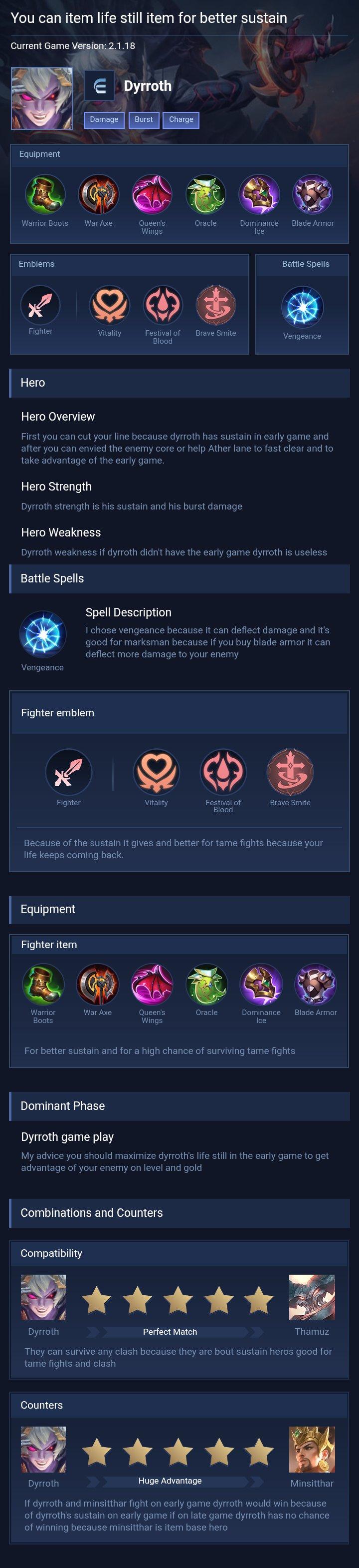 You can item life still item for better sustain