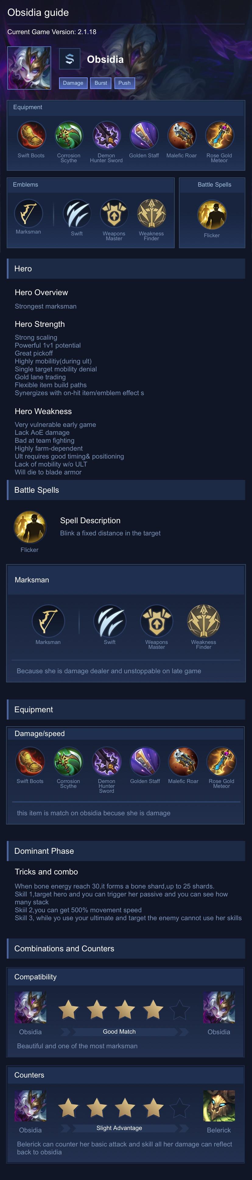 Obsidia guide