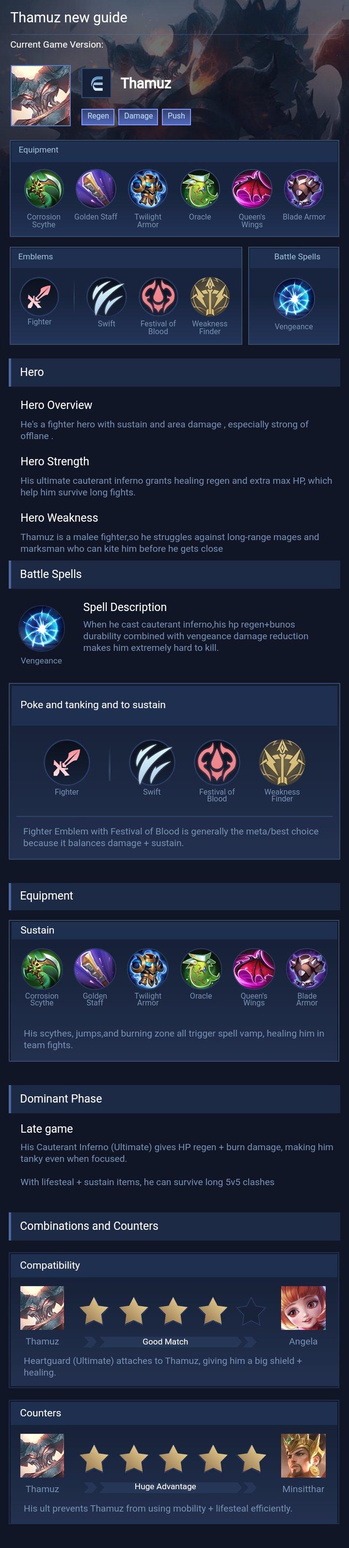 Thamuz new guide
