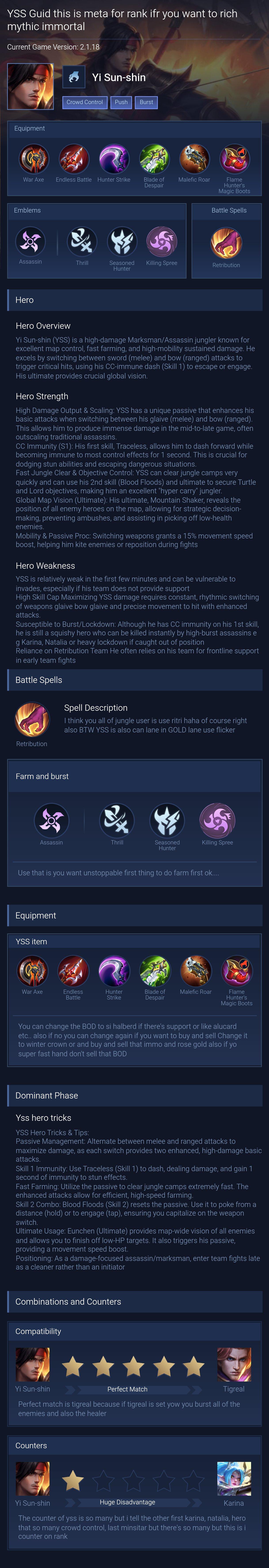 YSS Guid  this is meta for rank ifr you want to rich mythic immortal