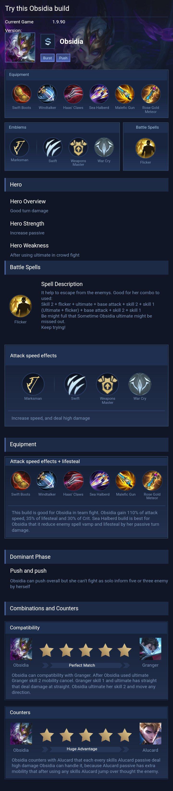 Try this Obsidia build