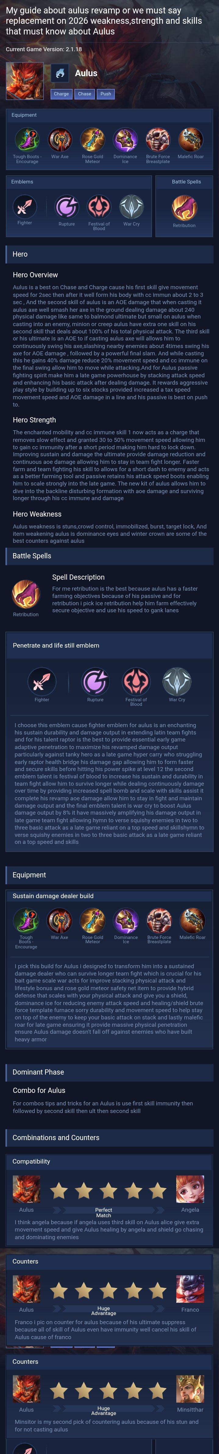 My guide about aulus revamp or we must say replacement on 2026 weakness,strength and skills that must know about Aulus
