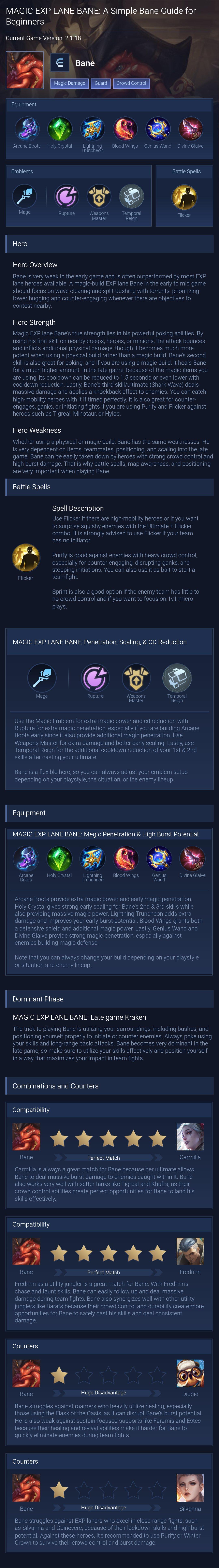 MAGIC EXP LANE BANE: A Simple Bane Guide for Beginners
