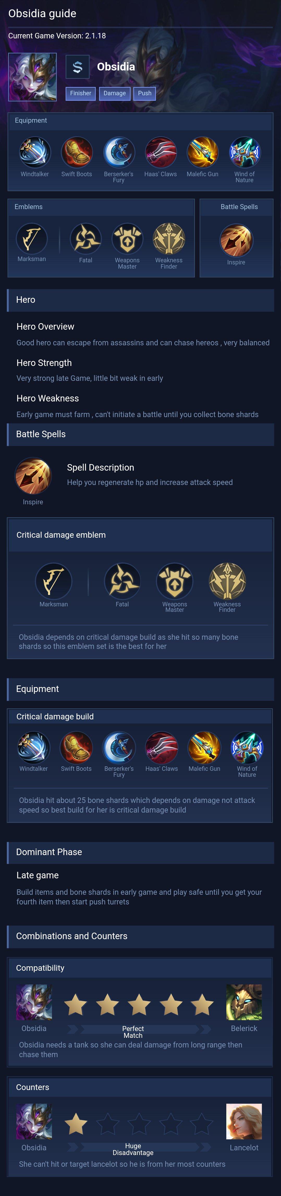 Obsidia guide