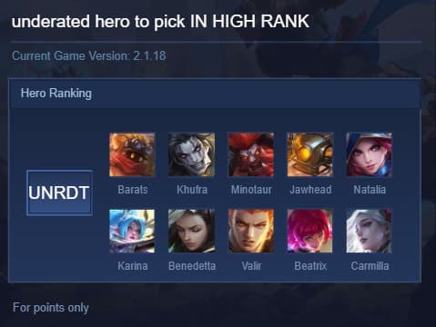 underated hero to pick IN HIGH RANK