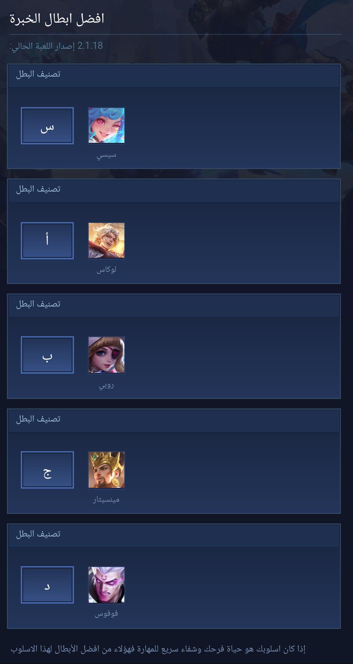 افضل ابطال الخبرة