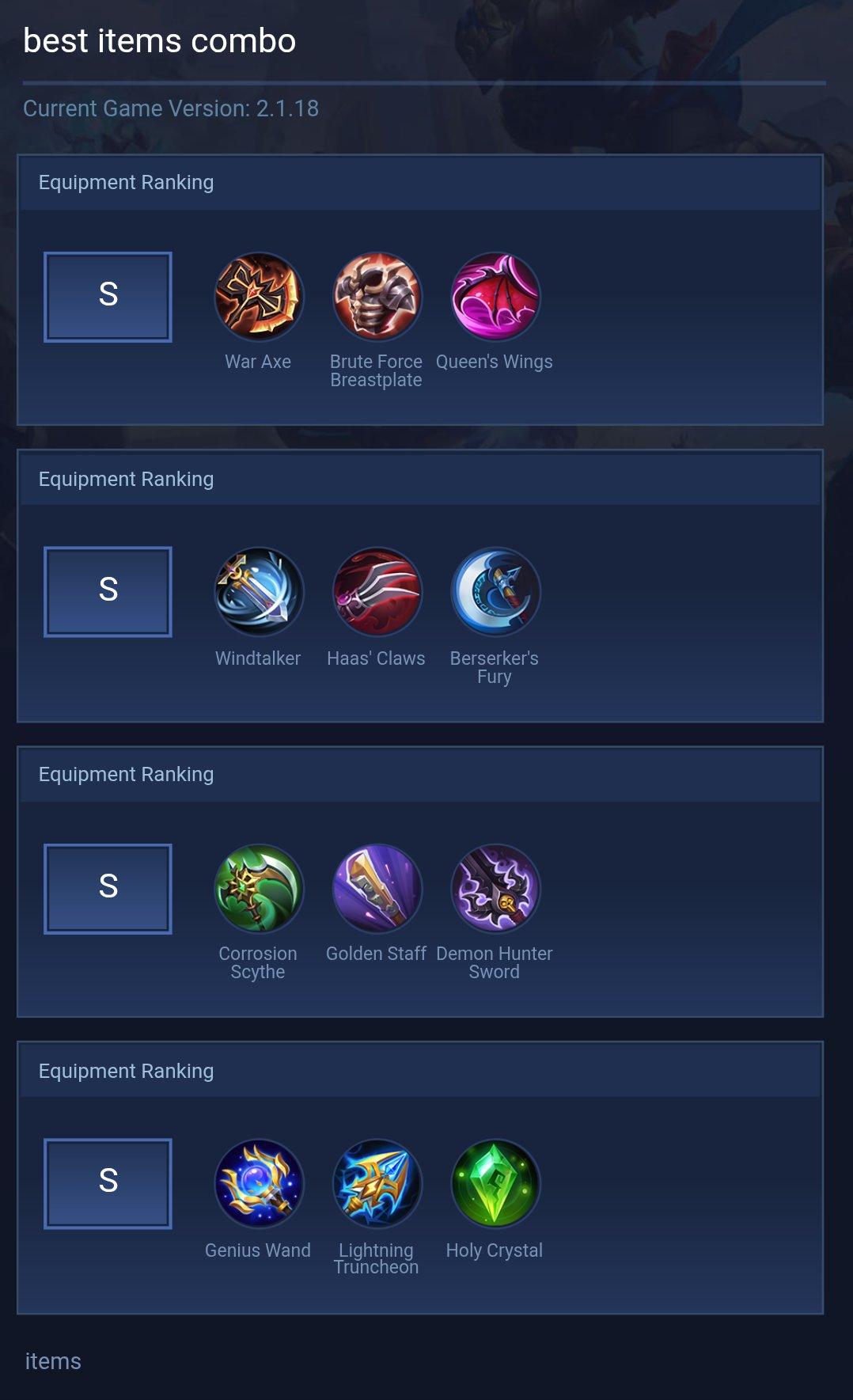 best items combo