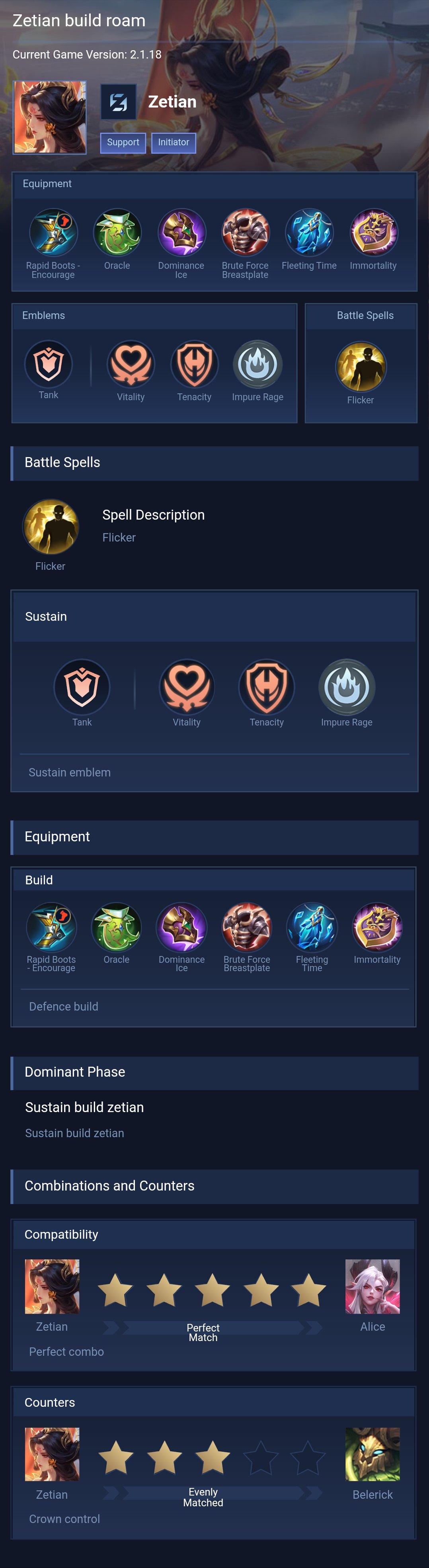 Zetian build roam