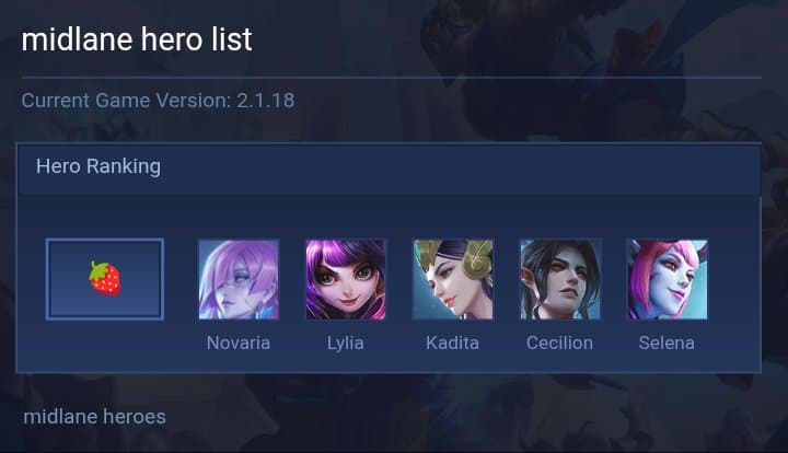 midlane hero list