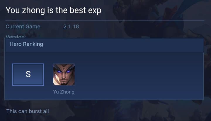 You zhong is the best exp