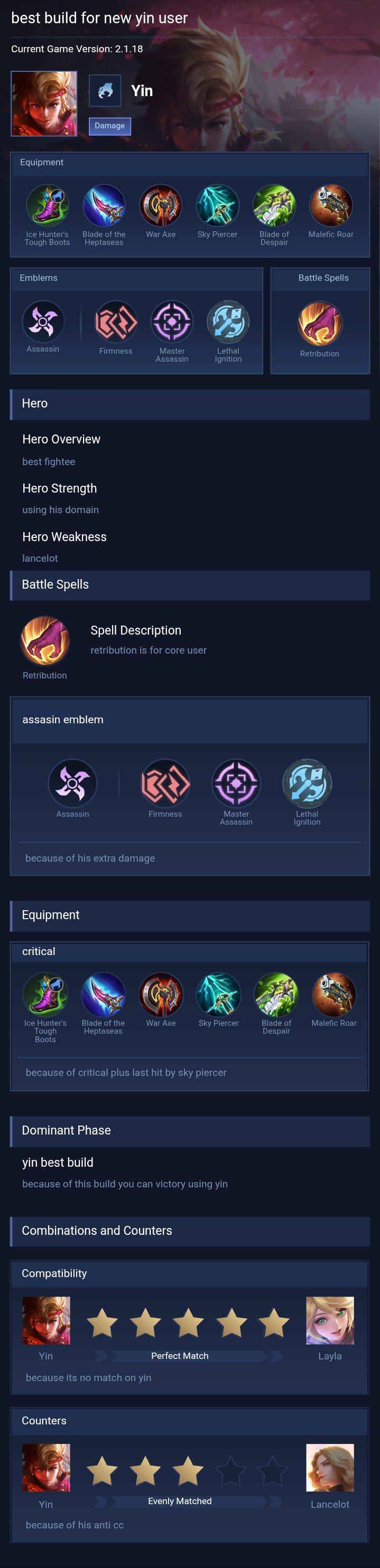 best build for new yin user