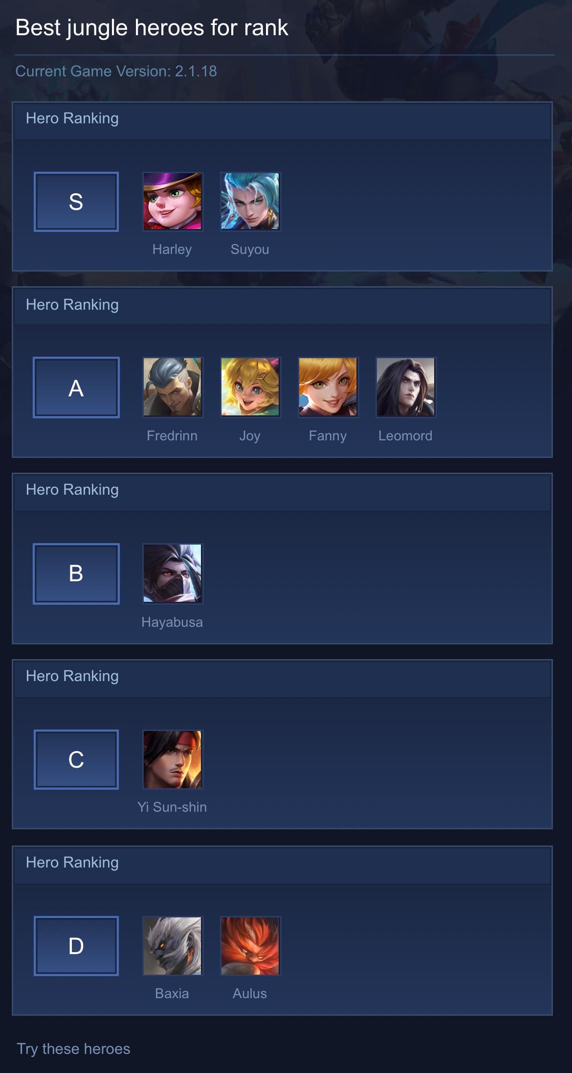 Best jungle heroes for rank