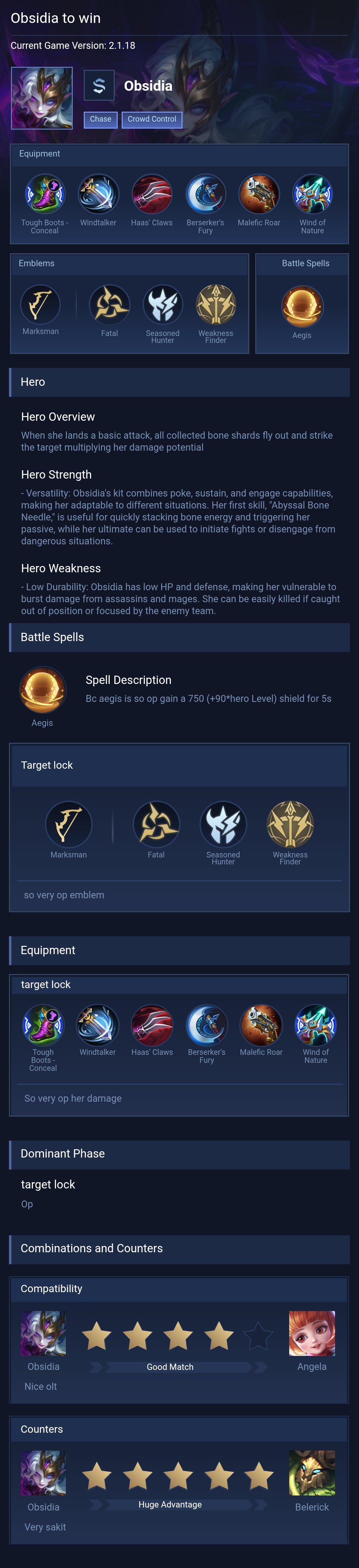 Obsidia to win
