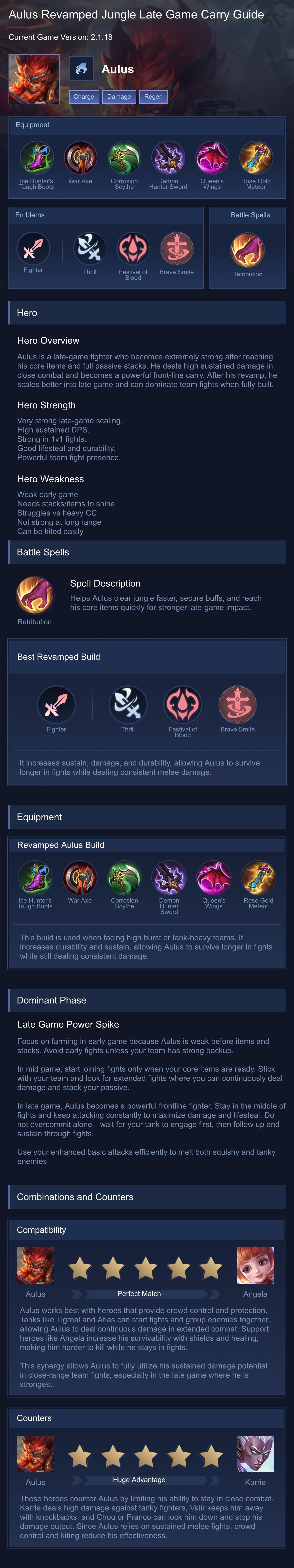 Aulus Revamped Jungle Late Game Carry Guide