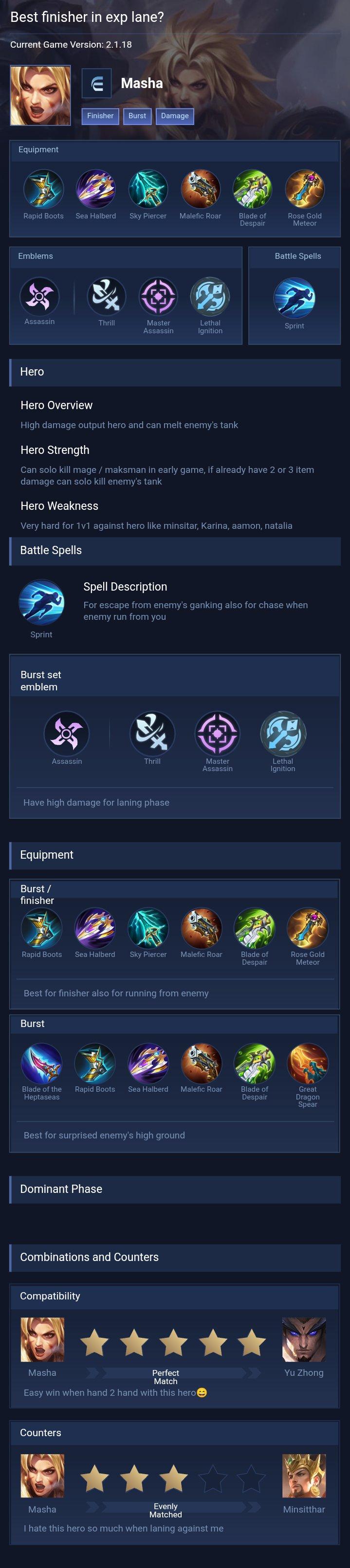 Best finisher in exp lane?