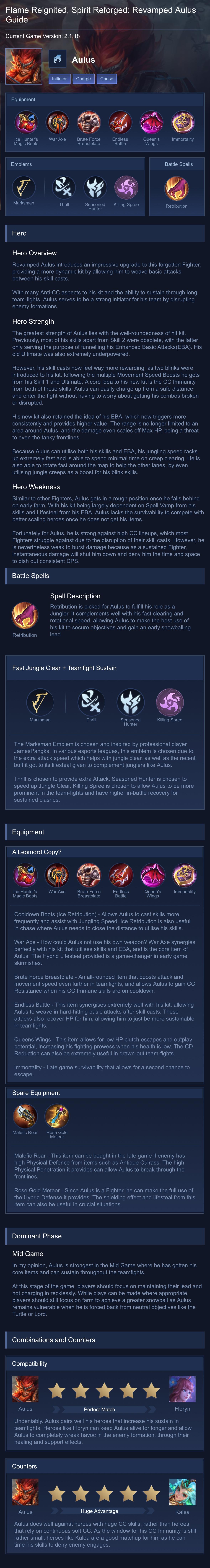 Flame Reignited, Spirit Reforged: Revamped Aulus Guide