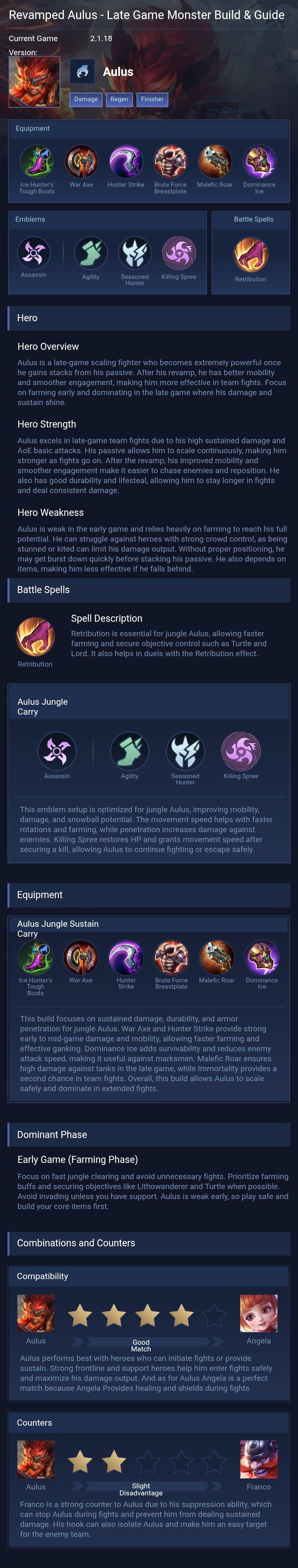 Revamped Aulus - Late Game Monster Build & Guide