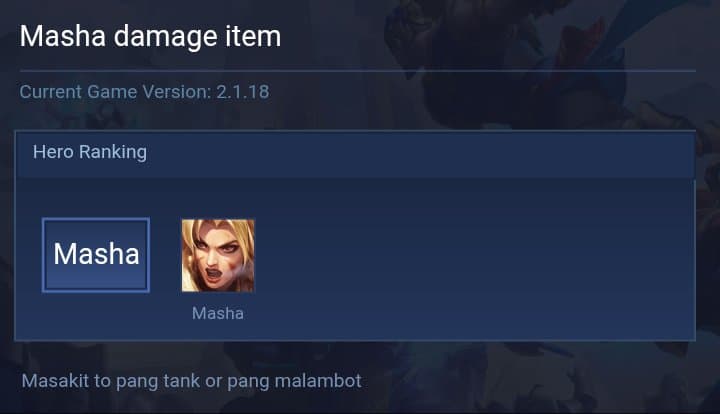 Masha damage item