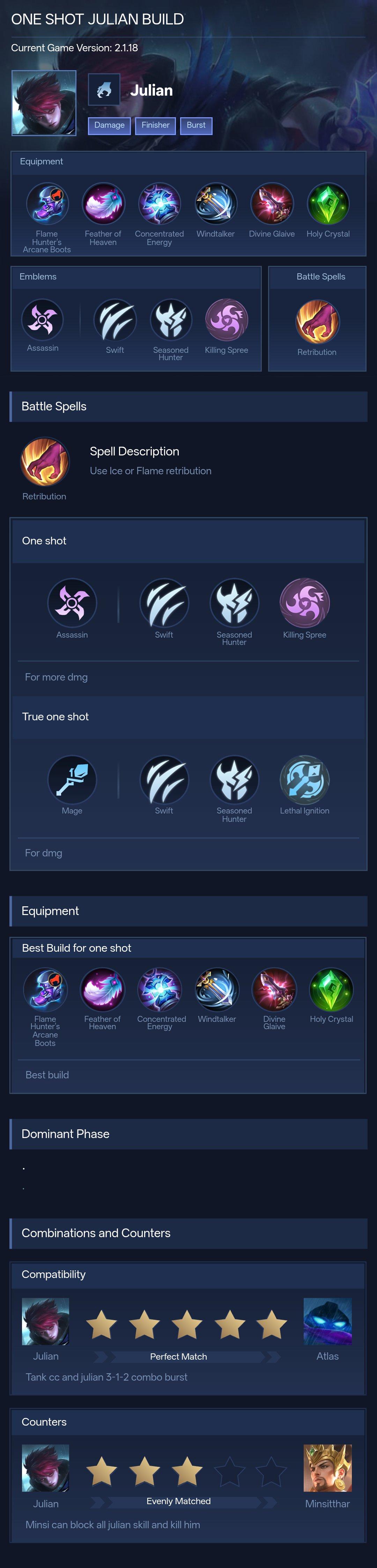 ONE SHOT JULIAN BUILD
