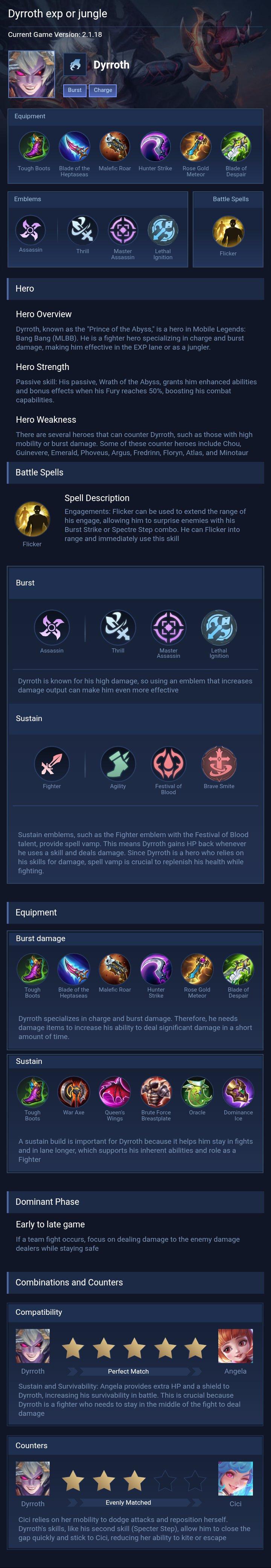 Dyrroth exp or jungle