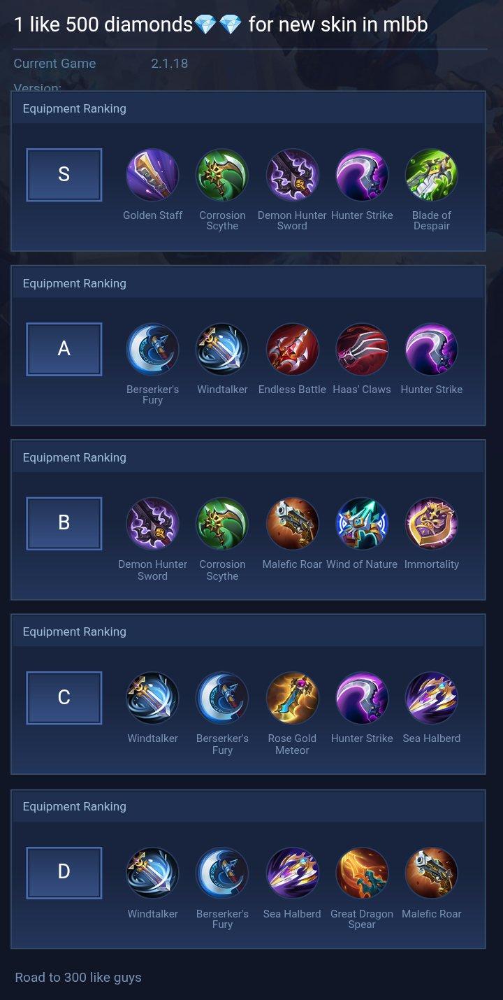 1 like 500 diamonds💎💎 for new skin in mlbb