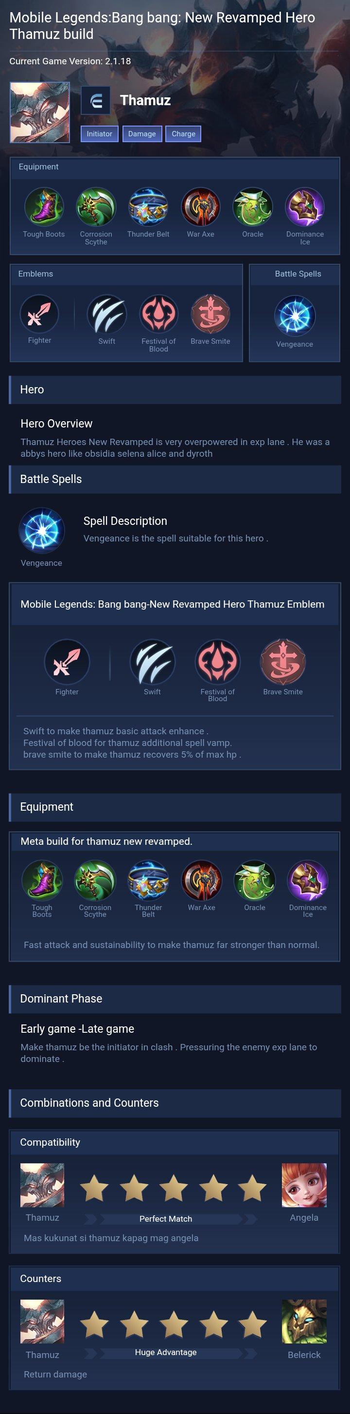 Mobile Legends:Bang bang: New Revamped Hero Thamuz build