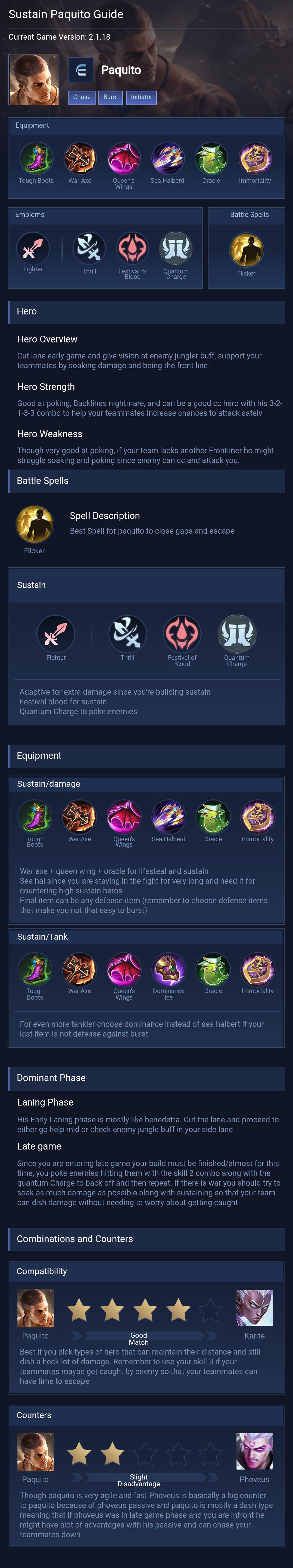 Sustain Paquito Guide