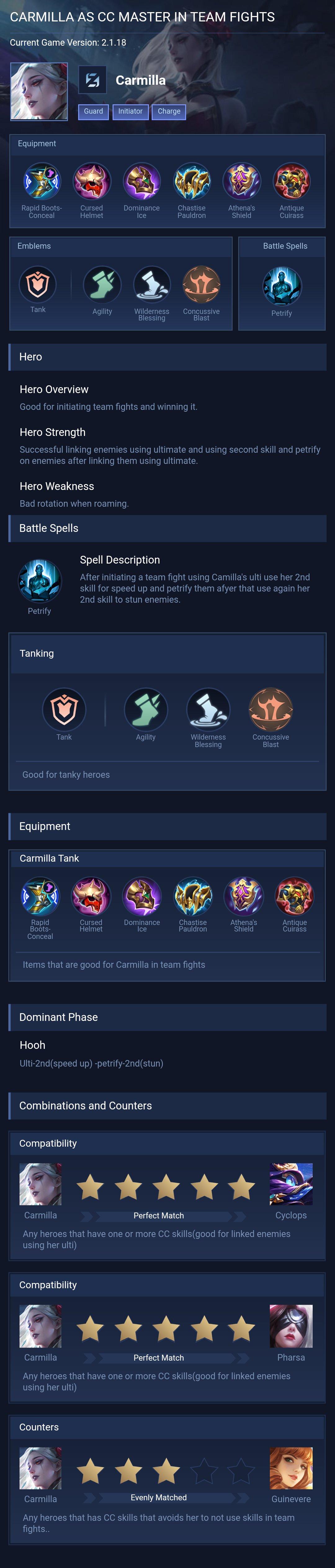 CARMILLA AS CC MASTER IN TEAM FIGHTS