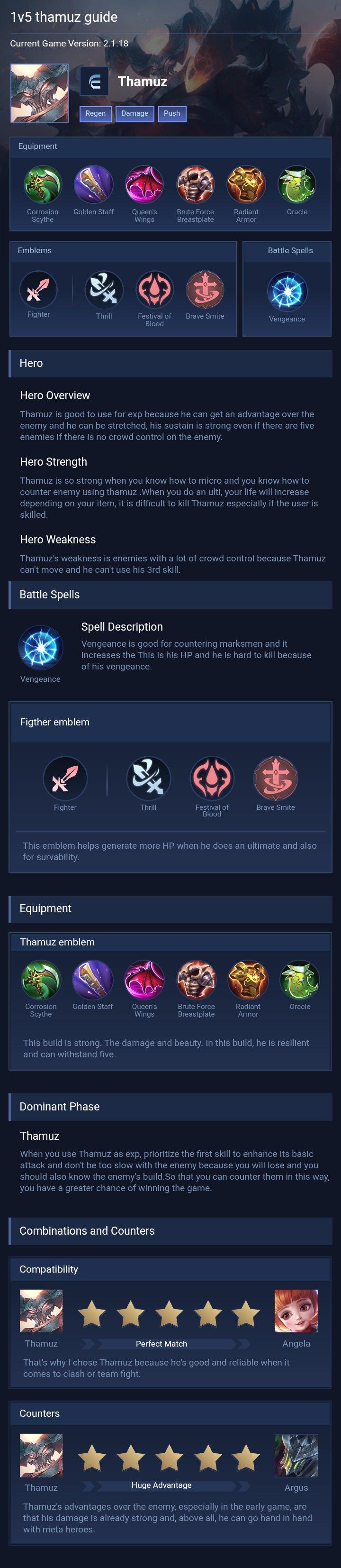 1v5 thamuz guide
