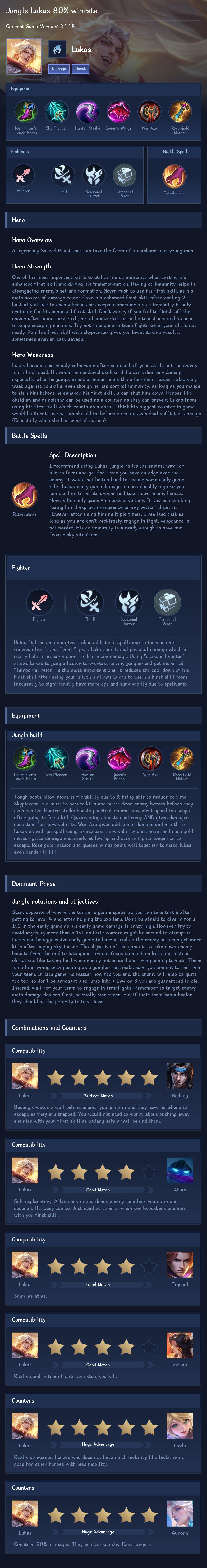 Jungle Lukas 80% winrate