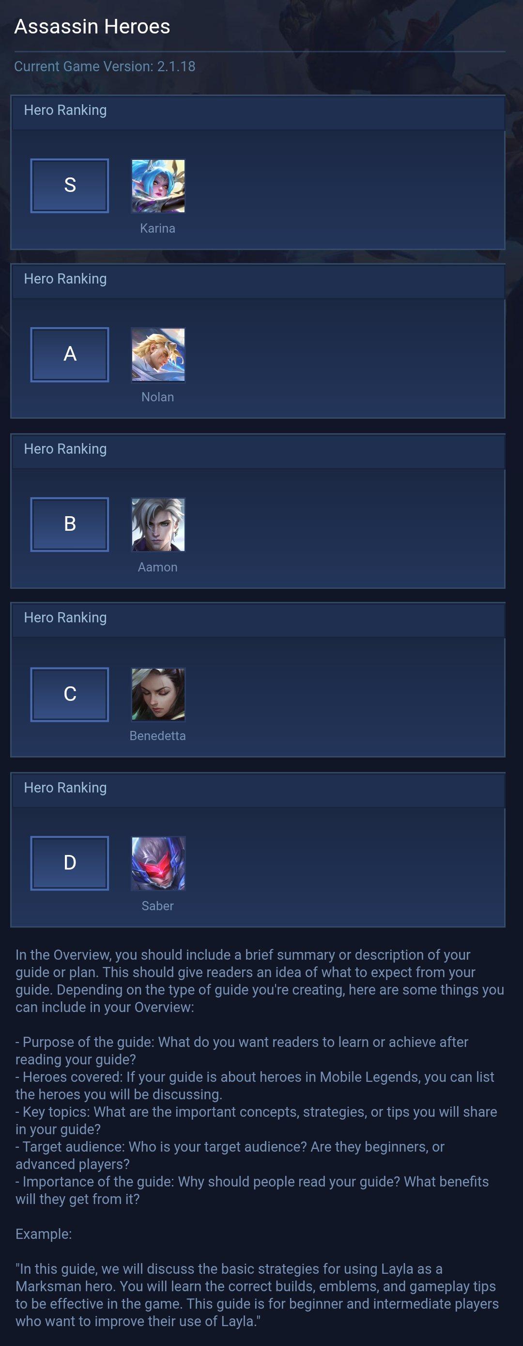Assassin Heroes